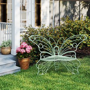 Panca a Farfalla in Ferro Robusto da 50 Pollici per Spazi Esterni, Panca Verde da Patio per Veranda, Prato, Giardino, Cortile - Product Image 4