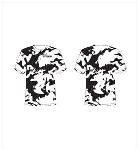 Camiseta de Manga Corta para Hombre, Camuflaje Blanco y Negro, Corte Regular, Cuello Redondo, Transpirable, Poliéster, Ropa Casual, Venta al Por Mayor - Product Image 1