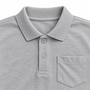 Camisas Polo Grises de Manga Larga, Camisa Bordada de Alta Calidad para Niños, Camisa Blanca de Algodón, Uniforme Escolar con Diseño, Camisa Larga para Niños - Product Image 3