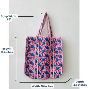 Knnotted Earth for Floral Cotton Tote <b>Bag</b> Bohemian Panelled Design Zipper Closure Eco-friendly <b>Foldable</b> All Seasons <b>Bag</b> - Product Image 3