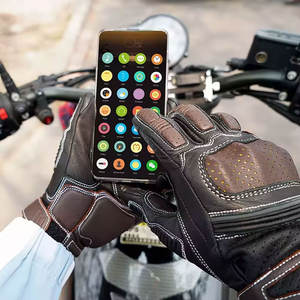 Nouveaux gants de moto pour hommes personnalisés, légers, anti-UV, antidérapants, en cuir PU, imperméables, respirants, à doigts entiers - Product Image 6