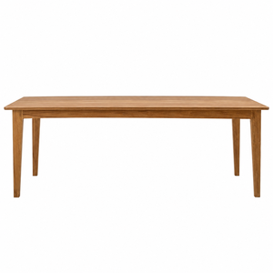 Table à manger rectangulaire contemporaine en teck massif avec plateau et pieds coniques, écologique, pour appartement et hôtel - Product Image 1