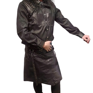 Handmade <b>animal</b> skin natural cow-hide Gladiator Kilt with Embossed & for Men Gothic <b>Steampunk</b> Cosplay 2026 natural trendy price - Product Image 2