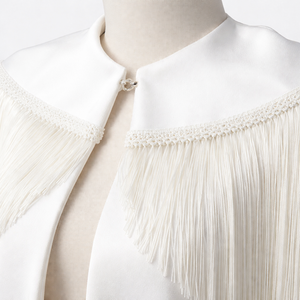 Wholesale Custom White <b>Fringe</b> Cape for Wedding <b>Jackets</b> and Wraps - Factory Direct Supplier - Product Image 4