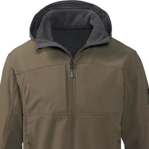 Nouvelle arrivée, veste softshell épaisse à capuche, design durable, coupe-vent, respirante, écologique, pour les sports de plein air en automne, pour hommes - Product Image 3