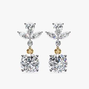 Pendientes Colgantes de Oro de 14K con Diamantes Cultivados en Laboratorio, Forma Marquesa, Joyería Elegante, Regalo para Mujer, para Fiestas y Eventos - Product Image 3