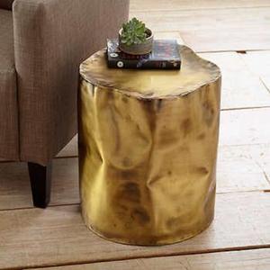 Tabouret en aluminium sur mesure de haute qualité à vendre – Mobilier de qualité supérieure, tabouret en métal avec finition dorée, ottoman en laiton - Product Image 3