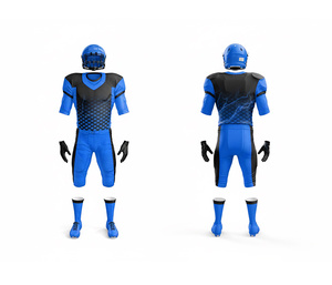 Maillots de football américain personnalisés OEM, sublimation, vente en gros, kit de football d'équipe avec maillot et pantalon |   Polyester respirant - Product Image 5