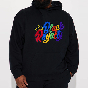 Sudadera con Capucha de Invierno para Hombre, 100% Algodón, Bordado Black Royalty, Corte Regular, Casual, con Bolsillo Frontal con Logotipo - Product Image 1