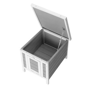 Modern 20\" Gray <b>Rabbit</b> Hutch Waterproof Wooden Pet Bunny Habitat with Rectangle Solid Metal and Felt <b>Cages</b> Medium Breed Size - Product Image 3