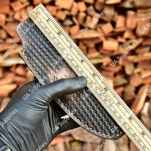 Funda de Cuero Genuino de Vaca Cosida a Mano de Alta Calidad para Cuchillo, con Presilla para Cinturón, para Cuchillos de Hoja Fija, Caza, Camping, EDC, UA - Product Image 5