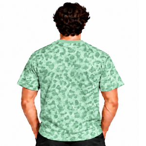 Mint Green <b>Leopard</b> <b>Print</b> T <b>Shirt</b> Short Sleeve Casual Crew Neck Pattern Tee Lightweight Comfortable Streetwear Everyday Fashion - Product Image 2