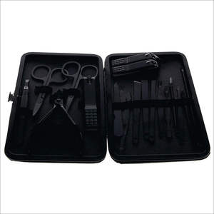 Coupe-ongles et pince à cuticules de qualité professionnelle, luxueux, rouges, pour femmes, avec lime métallique - Product Image 1