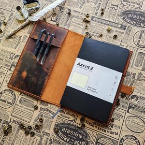 Étui de luxe en cuir véritable pour carnet, couverture de journal rechargeable, support d'écriture, organisateur de bureau NBC-0054 - Product Image 4