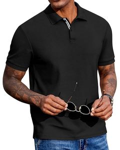 Polo de Manga Corta Azul Marino para Hombre, 100% Algodón, Liso, con Logotipo Frontal, Ropa Casual para Adultos - Product Image 4