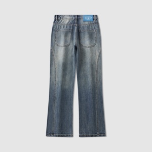 Custom Waterproof Breathable Eco-Friendly Slim Fit Straight-leg Streetwear <b>Denim</b> Jeans Ripped Detail Spandex/Cotton <b>Material</b> - Product Image 2