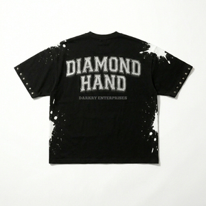 Conjunto de Camisetas para Hombre Diamond Hand, Cuello Redondo Negro, Estilo Urbano, Estampado, Ropa de Verano - Product Image 5