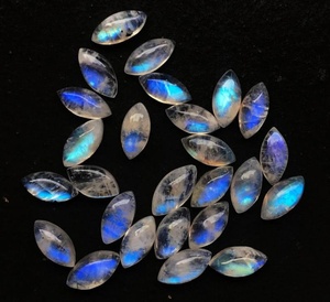 Pierres précieuses cabochons en pierre de lune arc-en-ciel bleue naturelle de haute qualité, forme marquise, pour bijoux en vrac - Product Image 2