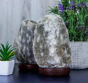 Lighting for Nightstand <b>Office</b> <b>Desk</b> and Living Room Decoration Handmade <b>Grey</b> Himalayan Salt Lamp Natural Crystal Rock - Product Image 4