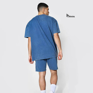 เสื้อยืดและกางเกงขาสั้นลำลองสำหรับฤดูร้อนของผู้ชายชุด 2 ชิ้นระบายอากาศได้ 100% ผ้าฝ้ายคุณภาพสูงและชุดแฟชั่นที่สวมใส่สบาย - Product Image 5