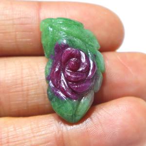 พลอยรูบี้โซไซต์แกะสลักทรงคาโบชอง พลอยรูบี้แกะสลักทำมือ ผิวเรียบ ขายส่งจากผู้ผลิตสำหรับทำเครื่องประดับ - Product Image 1