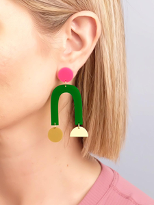 Boucles d'oreilles de luxe en résine plaquées or, crochets d'oreilles faits à la main, bijoux classiques élégants pour femmes, naturels, Noël, Nouvel An - Product Image 5