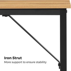 Industrial Home <b>Office</b> Desk with Wood Top and Metal Frame, Computer Writing <b>Table</b> for Study Room, Apartment and Small Space - Product Image 6