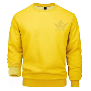 <b>Men's</b> <b>Red</b> Crew Neck <b>Sweatshirt</b> Regular Fit Knitted Pullover 100% Cotton Casual Long Sleeve Solid Color Autumn Wear - Product Image 4