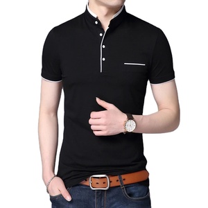 2025 nueva marca de moda Polo para hombre verano cuello mandarín Slim Fit Color sólido botón transpirable Polos Casual hombres ropa - Product Image 2