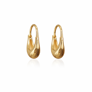 Pendientes de Aro de Moda al por Mayor, Novedad, Oro Sólido de 18K, Diseño de Lágrima, Minimalistas, Gruesos, para Uso Diario, Regalo - Product Image 1