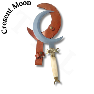Moon <b>Knife</b> Antique Style Fighting <b>Knife</b> with Leather Sheath <b>Bone</b> <b>Handle</b> Brass Hardware <b>for</b> Display and Collection - Product Image 2
