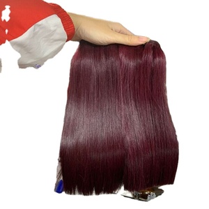 ผมมะฮอกกานี100ช่อผมมนุษย์ผมต่อชุดผมต่อจากเรมีธรรมชาติสีคลื่นน้ำหนักคู่วัสดุอ่อนนุ่ม - Product Image 4