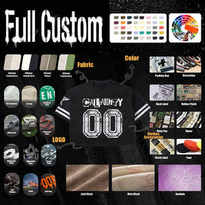 Samson 00 Crop Top Men's Oversized Streetwear Jersey T-Shirt <b>Black</b> Short Sleeve O-Neck Printed Pattern - Product Image 4
