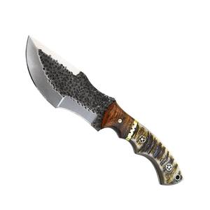 Couteau de chasse artisanal de haute qualité en acier Damas sur mesure, lame pleine longueur, manche en corne de cerf, étui en cuir, OEM - Product Image 5