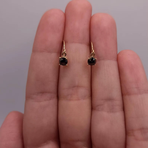 Pendientes Colgantes de Diamante Negro de Corte Brillante Cultivado en Laboratorio de 0.25 Ct y Oro de 14Kt, Joyería Fina Elegante y Minimalista, Regalo para Mujer, Fiesta - Product Image 1