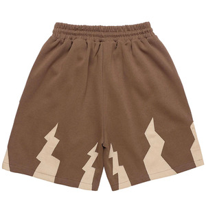 Shorts en molleton gris anthracite pour homme avec motif graphique, taille élastique et cordon de serrage, logo personnalisé, marque privée, streetwear, short de sport, vêtements OEM - Product Image 6