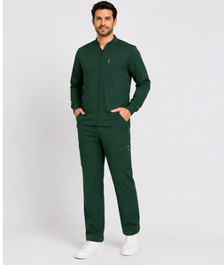 Blouse médicale moderne pour homme avec fermeture éclair, manches longues, uniforme d'hôpital, coupe athlétique, tenue de travail pour médecins et infirmiers, marque privée - Product Image 3