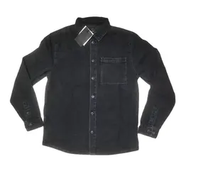 売れ筋メンズデニムシャツ長袖ジーンズ男性用ソリッドシャツ輸出指向品質カスタムデザイン