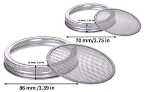 Thép Không Gỉ <span class=keywords><strong>304</strong></span>/316 Dây Lưới Mọc Nắp Thường Xuyên Miệng Mason Jar 70Mm 86Mm Dệt Kỹ Thuật Lỗ Hàn Cắt Bao Gồm - Product Image 2