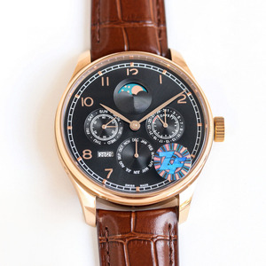 Reloj de Hombre Mecánico Automático de Edición Limitada con Bisel de Oro Rosa de Lujo, Calendario Perpetuo, Fase Lunar, Estilo Casual, Deportivo y de Negocios - Product Image 2