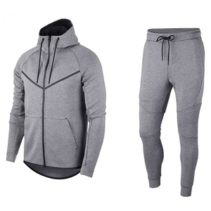 Ensemble de survêtement pour homme tendance, streetwear, uni, veste zippée assortie à un pantalon, 100% coton, coupe classique, hiver, séchage rapide - Product Image 4