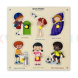 Wooden Good Habits <b>Puzzles</b> for Kids, Educational Toys for Toddlers & Preschoolers, <b>Jigsaw</b> <b>Puzzles</b> Size 20cm 20cm - Product Image 1