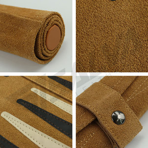 Nouvel ensemble de jeu de backgammon de luxe portable, personnalisé, fait main, en cuir PU souple, enroulable, pour les voyages - Product Image 6