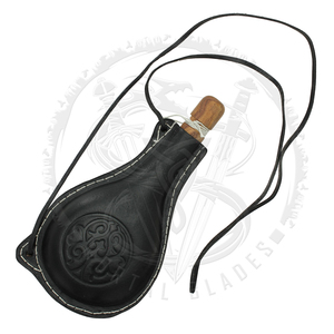 Bouteille d'eau en cuir en forme de goutte d'eau, en cuir de vache véritable, style médiéval, Costrel - Product Image 3