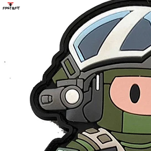 Patchs en caoutchouc PVC personnalisés de haute qualité avec logo, bordure 3D en tissu adhésif, pour vêtements et chapeaux d'extérieur, couleur personnalisée, service OEM - Product Image 3