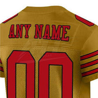Jersey Sepak Bola Amerika Lengan Pendek Bahan Bernapas 100% Poliester Cetak Kustom Layanan OEM Tersedia