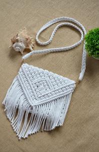 Handwoven Crossbody Bag Silk Beads Crochet Shoulder Purse Summer Beach Handmade Clutch Durable Foldable - Product Image 3