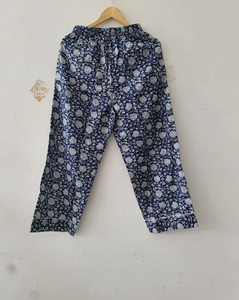 Pijamas de Algodón para Mujer, Estampado a Mano, Ecológicos, Transpirables, Cintura Elástica, Manga Larga, Cómodos para Verano - Product Image 3
