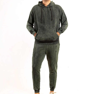 men acid wash set cotton tracksuit men breathable tracksuit <b>quick</b> dry tracksuit custom tracksuit men custom logo tracksuit men f - Product Image 1