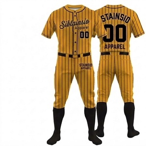 Ensemble de maillots de baseball pour entraînement sportif, entièrement boutonnés, personnalisables pour équipe, respirants, grandes tailles, sublimation, toucher doux, baseball et softball - Product Image 1